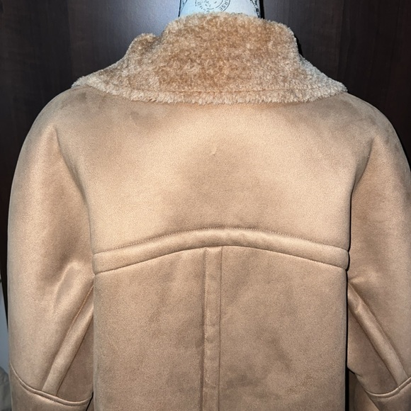 Calvin Klein Faux Shearling Coat, Camel, Size: L, *NWT* - Picture 9 of 12